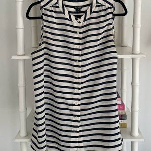 J. Crew Striped Silk Shirt